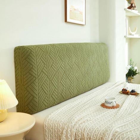 CCYKXA Housses de tête de lit extensibles pour lit queen et king size, en jacquard résistant à la poussière, pour décoration de chambre à coucher (vert foncé, Queen : 150 cm)