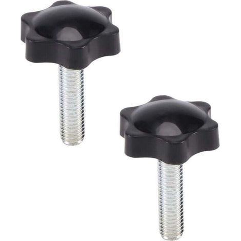 pomelli di serraggio neri con testa a stella M8 x 30 mm con filettatura maschio da 32 mm (1/4)