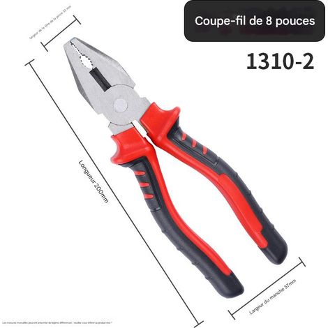 Pince coupante industrielle pour électricien - Tête forgée en acier à haute teneur en carbone - Plusieurs tailles