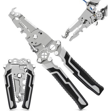 CCYKXA Wire Stripper, Electrician's Tool, Crimping Pliers, 18 in 1 Multifunctional Electrician's Pliers, Can be Used for Wire Stripping, Wire Cutting, Wire Removal, etc. (1/5)