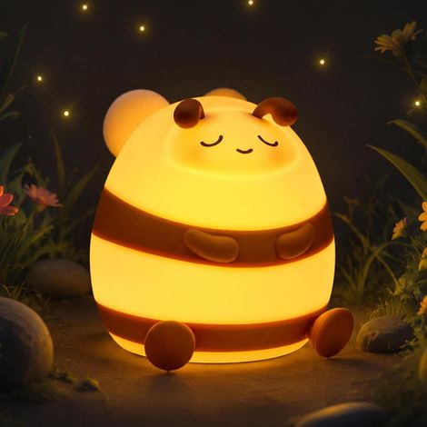 Bienen-Nachtlicht für Kinder, 1200 mAh, 3 Helligkeitsstufen, 7 Farben (1/5)