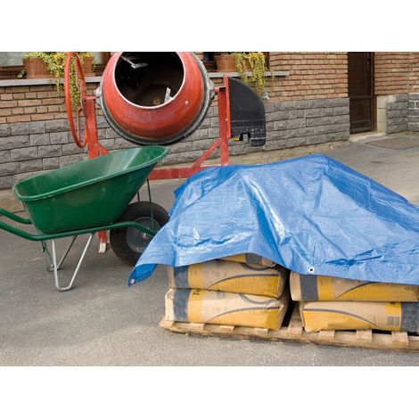 FPLUS lona multiuso c/ojales 6x10 mts.azul , Lona multiusos de plástico de polietileno de 6X10 metros de gran resistencia. Soporta los rayos UV. Tiene esquinas reforzadas y con oj (1/2)