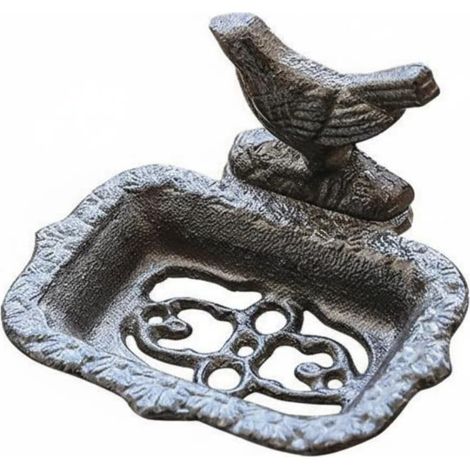 Boîte à savon avec couvercle - fonte - oiseau - pour douche (1/5)