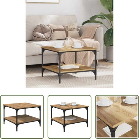 Wohnzimmer - Couchtisch Artisan-Eiche 55 x 55 x 40 cm Holzwerkstoff (1/5)