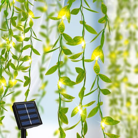 Guirlandes Lumineuse Solaire Extérieure, 10m 100 LED Lierre Artificiel Guirlande Lumineux Étanche, 8 Modes Guirlande Solaire Exterieur, Lierre Decoration pour Jardin Noël Mariage Cour Patio Fête (1/5)