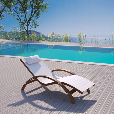 Transat en bois beige HAVANA