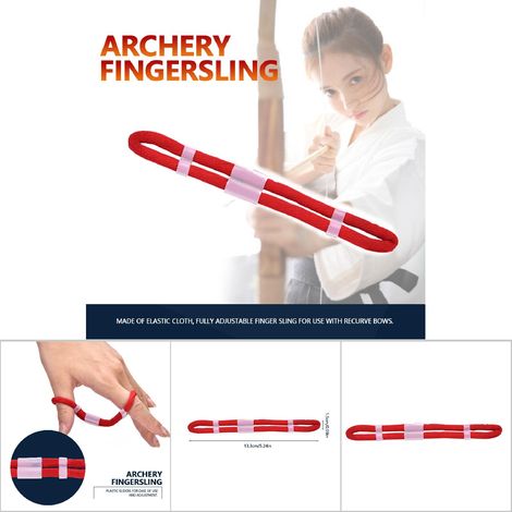 Sangle de doigt réglable pour arc de chasse, accessoire de tir à l'arc récurvé rouge (1/5)