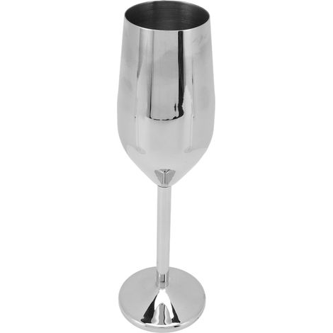 Verre à vin en acier inoxydable, élégant et raffiné, idéal pour les dîners et les réceptions (couleur argent). (1/5)