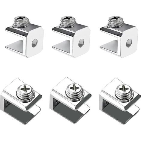 16 Pièces Pince à Verre, Support de Verre Réglable, Pince Support en Alliage de Zinc, Pince de Fixation pour Verre de 3-8mm D'épaisseur, Avec Vis (1/5)