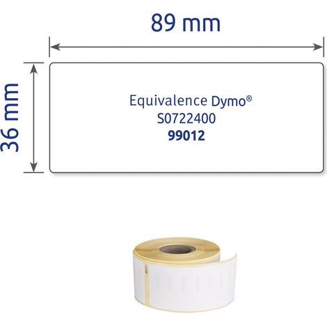Pack de 1 rouleau de 260 étiquettes autocollantes, Format 89 x 36 mm, Idéales pour imprimer une adresse, Adhésif permanent, (ASS0722400) (1/5)