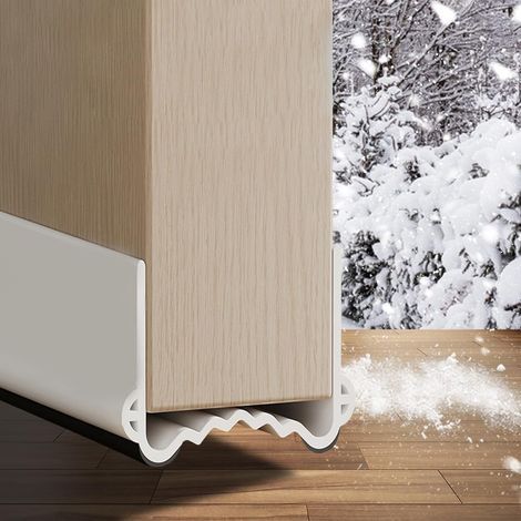 Guarnizione isolante per porte in PVC da 1 m, resistente al freddo, con funzione di riduzione del rumore e repellente per insetti. Guarnizione per porte doppie con strisce adesive e accessori inclusi. (1/5)