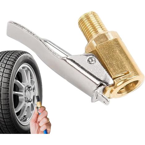Embout de gonflage générique pour pneus, embout de gonflage en cuivre pour pneus, embout de gonflage multifonctionnel en cuivre, embout de gonflage portable en cuivre pour pneus d'extérieur (1/5)