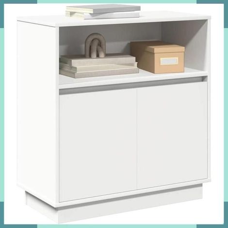869650 Buffet LED Blanc 71 x 34,5 x 75 cm Bois d'ingénierie (1/5)