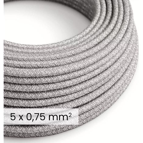 Creative-Cables The Original DALI Fabric Power Cable 5x0,75 mm² (1 m, Natural Grey RN02) (1/3)