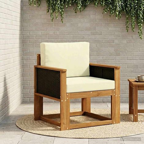 vidaXL Outdoor Middle Sofa Solid Acacia Wood Natural