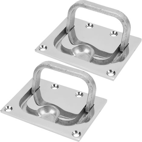Lot de 2 poignées de trappe de bateau en acier inoxydable, anneau de verrouillage pour quincaillerie marine (1/5)