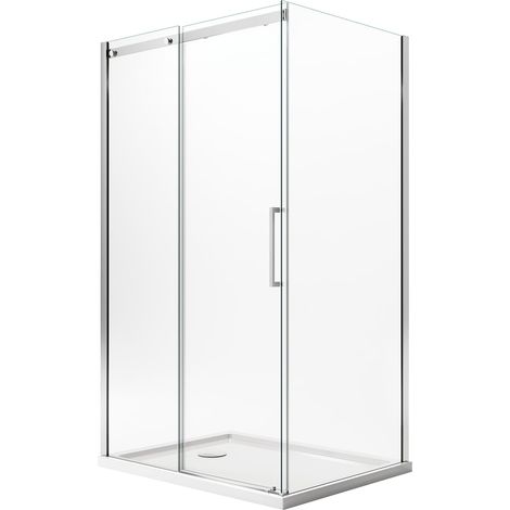Box doccia rettangolare con easyclean h 200 vetro trasparente 8 mm mod. Prime Duo 1 Anta 70x130 cm versione sinistra