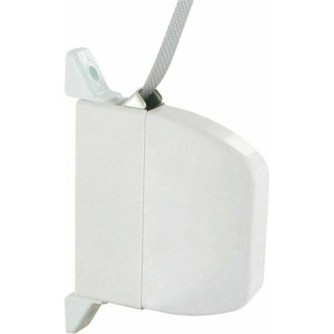 Enrouleur à sangle pour volet roulant 5,5 m – boîtier pivotant blanc + sangle grise + frein acier zingué – pour installation intérieure (1/3)