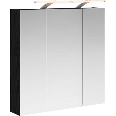 Maison Exclusive - Badezimmerspiegelschrank Schwarz Eichen-Optik