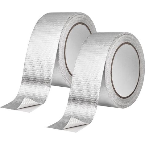 2pcs Ruban Adhésif Aluminium, Renforcé par Fibre de Verre, 50mm x 20m (1/5)