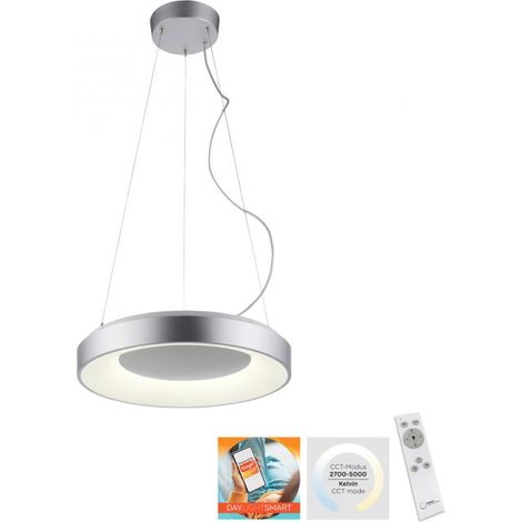Suspension LED dimmable télécommande argent Ø48 Keto (1/5)