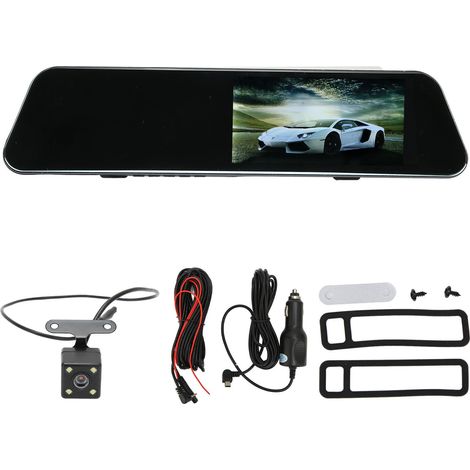 Caméra de voiture 4,3 pouces avec écran et capteur G - Enregistreur de conduite 12MP 1080P en boucle pour miroir rétroviseur (1/5)