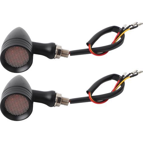 Tbest Motorcycle Universel Signal de Virage Clair Grille Rétro Frein LED High Luminal Purity Start Rapide Installer Easy Chrome Black Shell pour la Plupart des Motos 1 Régler à Droite (Noir jaune). (1/5)