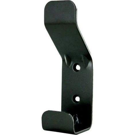 Gancho para fijar 1 cabeza, 1 gancho de acero negro, An. 40 x Al. 140 x P. 50 mm