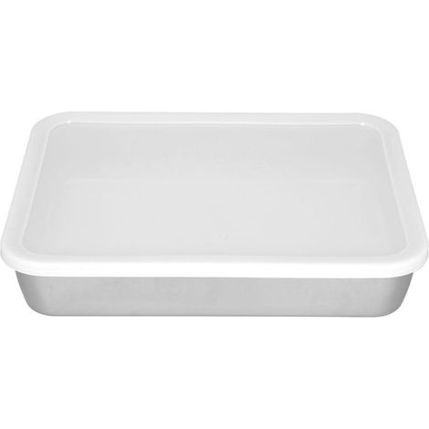 Plat de Cuisson en Acier Inoxydable Profond, Plateau Four Antiadhésif avec Couvercle pour Stockage Alimentaire (1/5)