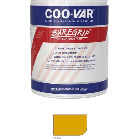CooVar Suregrip Anti Slip Floor Paint - Yellow - 5 Litre