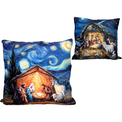 Cuscino decorativo con imbottitura Van Gogh, festivo natalizio (1/5)