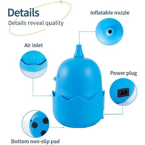 Mini pompe à ballons électrique, gonfleur de ballons en forme de poussin mignon de dessin animé avec large entrée d'air, portable