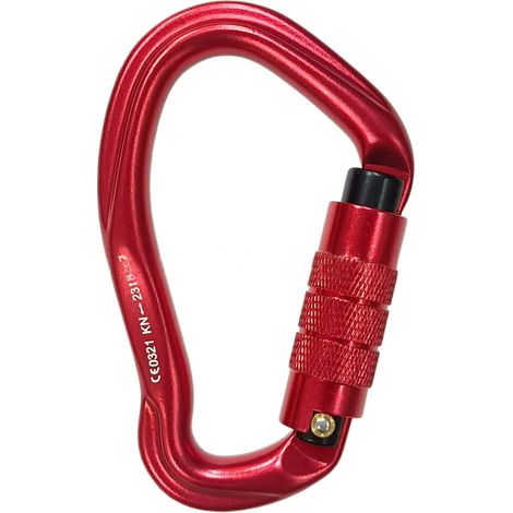 Mousqueton à verrouillage automatique 23 kN, boucle en D robuste, lot de mousquetons à anneau en D pour escalade, rappel et hamac, rouge (1/5)