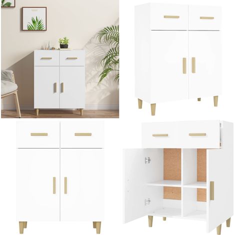 Sideboard Weiß 69,5x34x89 cm Holzwerkstoff - Schreibtisch - Wohnzimmermöbel - Sideboard - Regal - Holzmöbel - Home & Living (1/5)