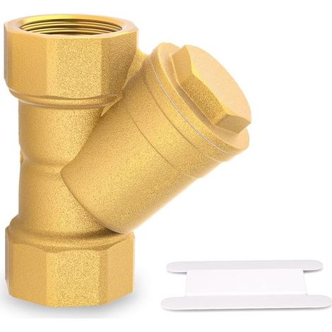 1pièces Brass 3/4 Female Y Strainer Mesh Filter Valve for Water Oil Separation (Filtre à tamis en laiton 3/4 femelle pour la séparation de l'eau et de l'huile) (1/5)