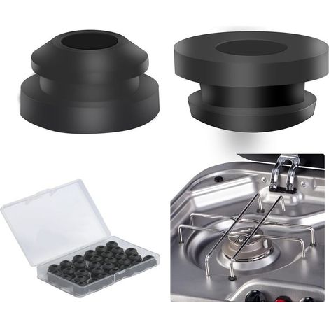 30 Pcs Embouts en Caoutchouc pour Supports de Casseroles, Passages en Caoutchouc, Pieds en Caoutchouc Antirouille Compatibles pour Dometic Smev Thetford Tiges 5 mm Accessoires de Camping-Car (1/5)