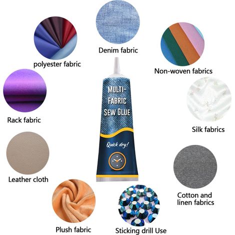 Secure Stitch Flüssigkleber 50ml Set: Nahtlose Lösung für Jeans, Gardinen, Schuhe, wasserdicht und hochklebend auf allen Materialien (1/5)