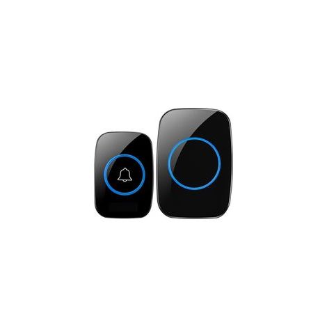 Sonnette Sans Fil,5 Niveaux Volumes 60 Mélodies Au Et Indicateur Led,300M Un Emetteurs Avec Un Récepteur Enfichable,Wireless Doorbell Niveau d'étanchéité IP55 Ensemble de étanche (1/5)