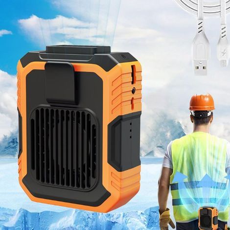 Tragbarer Gürtelclip-Ventilator mit 3 Geschwindigkeitsstufen – Erfrischende Mini-Klimaanlage – Gürtelventilator mit Clip, ideal für Outdoor-Aktivitäten (Orange) (1/5)