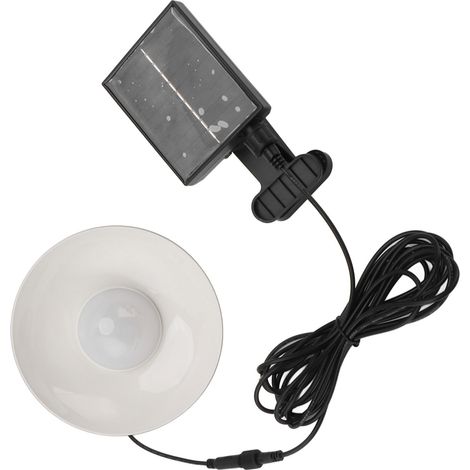 Lampe solaire d'extérieur pour parasol, étanche, avec panneaux solaires en silicium polycristallin, fonction minuterie, avec lampe LED intégrée. (1/5)