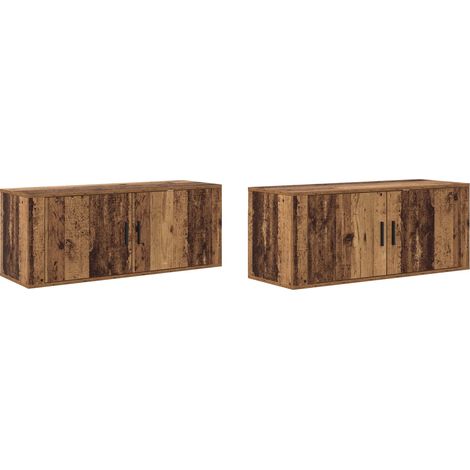 Maison Exclusive - Wand-TV-Schrank Set 2 pcs Altholz 100 x 34,5 x