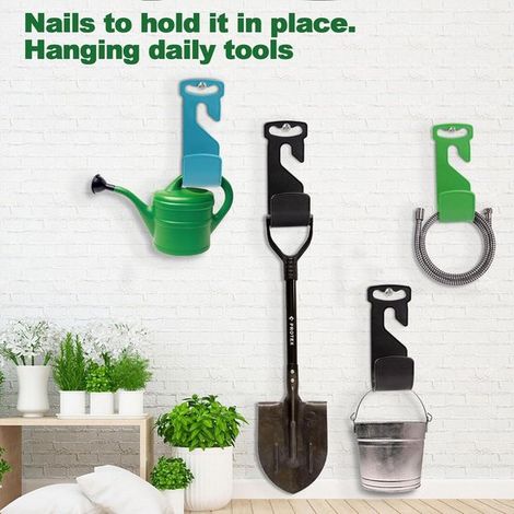 Set mit 2 Gartenschlauchhaltern robuste Schlauchhalterung für den Außenbereich schnelle Montage Wasserschlauchhalter mit Griff ideal für schwarz (1/5)