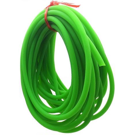 Hochelastisches Latex-Gummiseil, 6 mm Durchmesser und 10 Meter lang, zum Angeln, für Sport und Training (grün). (1/5)