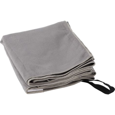 Super saugfähiges und schnell trocknendes großes Handtuch für Sport, Camping, Rucksackreisen und Schwimmen (Grau) (1/5)