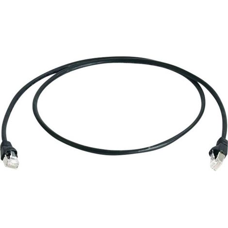 Câble de raccordement réseau informatique RJ45 100007969 CAT 6a S/FTP noir 0.50 m Y623461 (1/4)