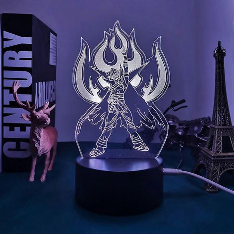 Veilleuse LED 3D Gurren Lagann Kamina, idéale pour décorer une chambre ou comme cadeau d'anniversaire.