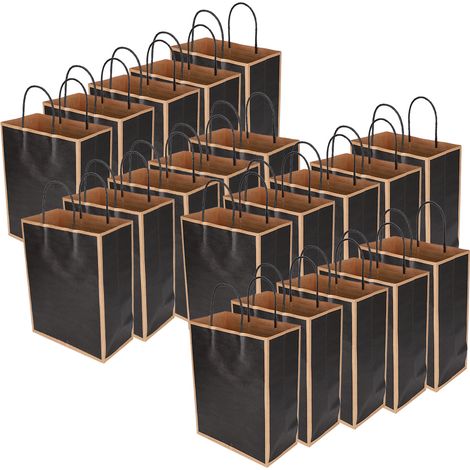 Sachet Kraft 20 pièces Réutilisable Écologique pour Vêtements Cadeaux 21 x 11 x 27,5 cm (Noir Foncé) (1/5)