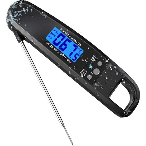 Filiyano-Thermomètre à viande à lecture instantanée pour la cuisine, ultra-rapide, précis et étanche, avec rétroéclairage, aimant et sonde pliable. (1/5)