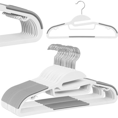 Flexible Kleiderbügel, 20er-Set, weiß und grau (1/5)