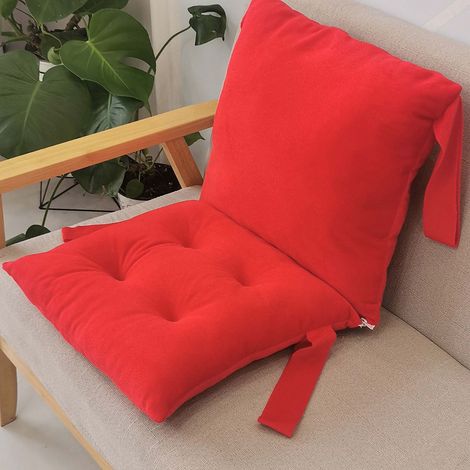 Coussin Pour Fauteuil Bascule - 45 x 45 cm - Fixation Par Liens - Pour Intérieur Extérieur Bureau Patio Étudiant - Rouge - 1 Pièce (1/2)